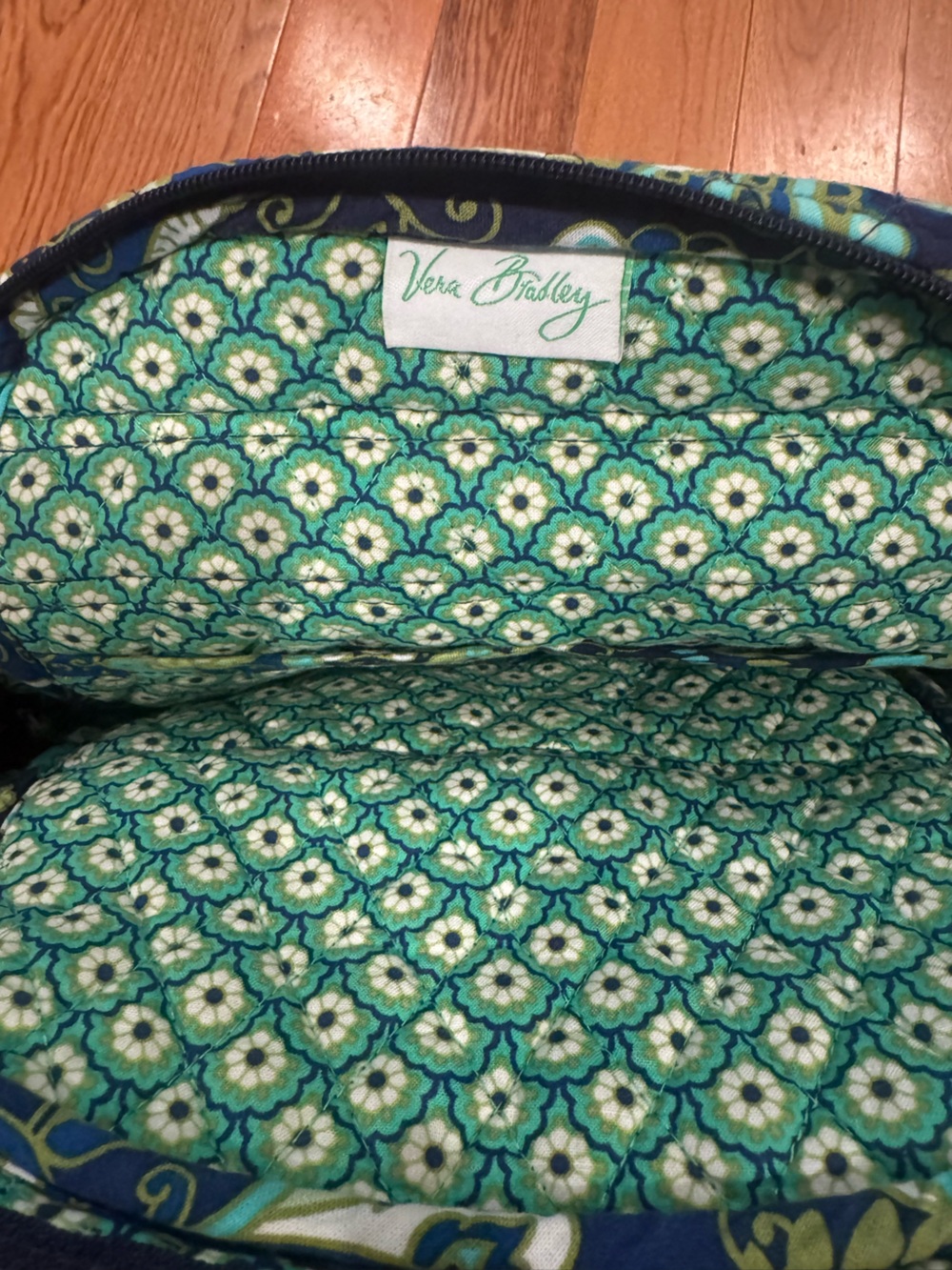 Quilted Floral Paisley Mini Backpack - Blue & Green - Picture 3 of 4